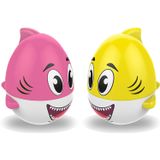 Brinquedo De Banho De Tubarão Kidzlane Para Bebês E Crianças | 2-pack Brinquedo De Banho Rosa E Amarelo Com Efeito Sonoro | Weeble Wobble Toy For Bab