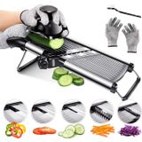 Fatiador De Alimentos Mandoline Ajustável Espessura Para Frutas De Queijo Legumes De Aço Inoxidável Cortador De Alimentos Fatiador De Alimentos Com E