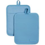 Kitchenaid Kitchen Aid Costelado Macio Pote De Pote De Madeira, 7"x9", Veludo Azul