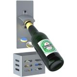 Ubrand Weallbuy Magnetic Bottle Opener Com Apanhador De Tampa, Abridor De Garrafa De Cerveja Montada Na Parede Removível Para Geladeira De Cozinha, P
