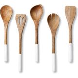 Utensílios De Cozinha De Madeira Definido Para Cozinha, Ferramentas De Panela Antiaderente Inclui Colher De Madeira Para Cozinhar, Espátula, Garfo, T