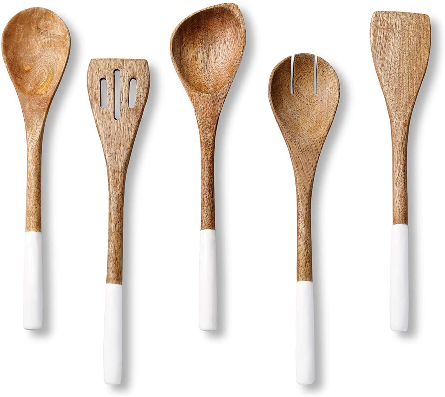 Utensílios De Cozinha De Madeira Definido Para Cozinha, Ferramentas De Panela Antiaderente Inclui Colher De Madeira Para Cozinhar, Espátula, Garfo, T