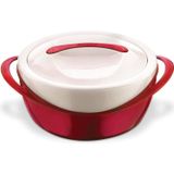 Prato De Caçarola Termoware Pináculo - Sopa Grande E Tigela De Salada - Tigela De Porção Isolada Com Tampa De 3,6 Qt, - Vermelho