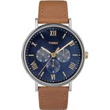 Relógio De Cinta De Couro Multifuncional Timex Southview 41mm