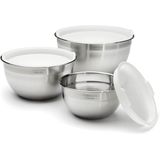 Cuisinart Ctg-00-smb Tigelas De Mistura De Aço Inoxidável Com Tampas, Conjunto De 3