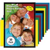 Quadro De Moldura De Bolso De Foto Magnética Magtech, Pops De Cor, Mantém Fotos De 4x6 Polegadas, 10 Cores Variadas Do Pacote (94610)