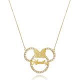 Colar Mickey E Miney Nome Trabalhado Em Zircônia