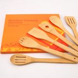 Conjunto De Utensílios De Cozinha Iooleem (6, Bambu Natural), Colheres De Madeira Para Cozinhar, Conjunto De Espátula, Utensílios De Madeira Para Coz