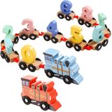Efoshm Conjunto De Brinquedos De Trem De Madeira 12pcs-trem Carros De Brinquedo Digital Set-toy Conjuntos De Trem Para Crianças Meninos E Meninas