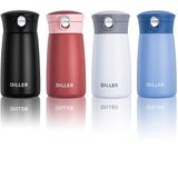 Garrafa De Água Diller Thermos, Caneca De Viagem De Café 16 Ou 8 Oz Kids Mini Water Bottle Tumbler Com Tampa De Bico, Frasco À Prova De Vazamento Par