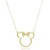 Colar Mickey E Miney Vazado Folheado Em Ouro 18k