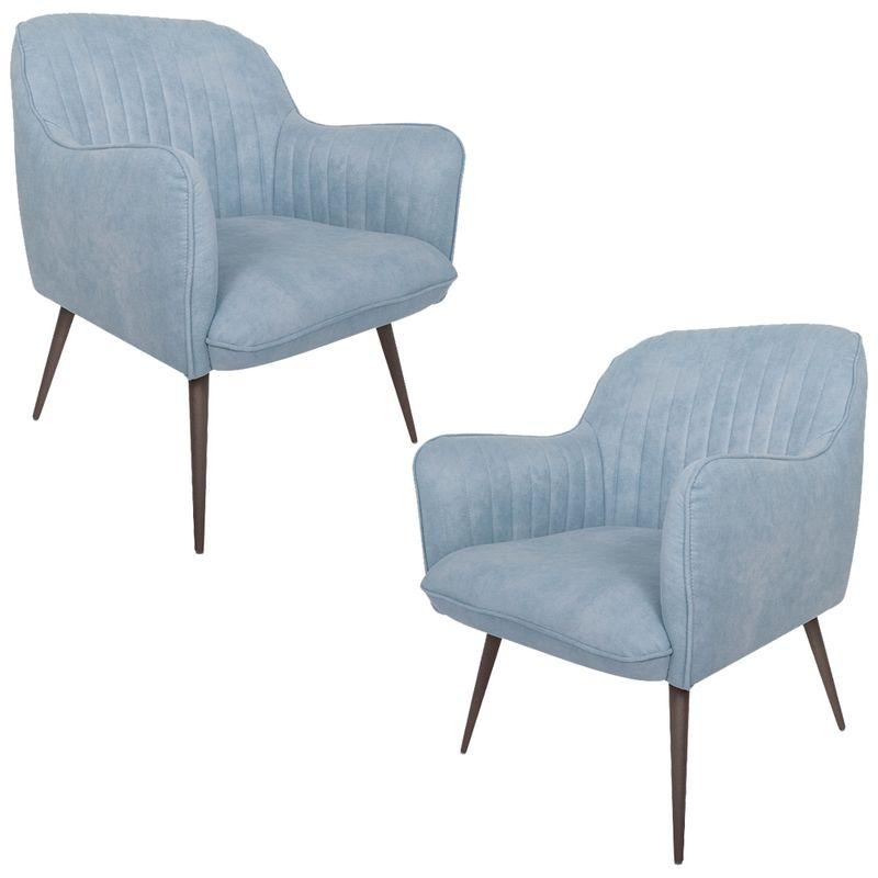 Kit 2 Poltronas Pés Palito Chocolate Pet Celeste Gran Belo