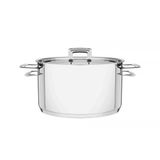 Caçarola Tramontina Funda em Aço Inox Fundo Triplo com Tampa Plana e Alças 24 cm 6,1 L Tramontina