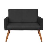 Namoradeira Larissa Suede Preto Pés Palito Castanho