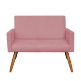 Namoradeira Larissa Suede Rose Pés Palito De Madeira-
