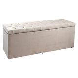 Calçadeira Recamier Baú King 1,95m Madrid Suede Bege