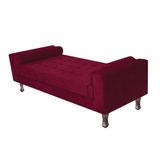 Recamier Baú Félix Solteiro 120cm Suede Bordô