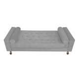 Recamier Baú Félix Solteiro 195cm Corano Cinza