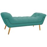Calçadeira Estofada 160cm Queen Size Suede Azul Tiffany