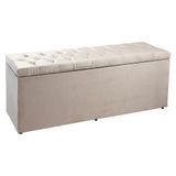 Calçadeira Recamier Baú King 1,95m Suede Bege