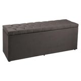 Calçadeira Recamier Baú King 1,95m Suede Cinza