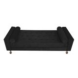 Recamier Baú Félix Solteiro 120cm Suede Preto