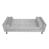 Recamier Baú Félix Solteiro 195cm Suede Cinza