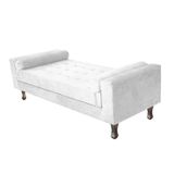 Recamier Baú Félix Solteiro 90cm Suede Branco