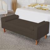 Recamier Baú Félix Solteiro 100cm Suede Marrom