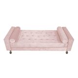 Recamier Baú Félix Solteiro 120cm Suede Rosê