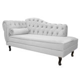 Recamier Diana 160cm Lado Direito Suede Branco - Doce Sonho Móveis