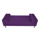 Recamier Baú Félix Solteiro 140cm Suede Roxo