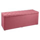 Calçadeira Recamier Baú King 1,95m Suede Rosa