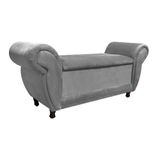 Recamier Com Baú Itália Suede Grafite