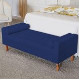 Recamier Baú Félix Solteiro 100cm Suede Azul Marinho
