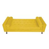 Recamier Baú Félix Solteiro 195cm Suede Amarelo