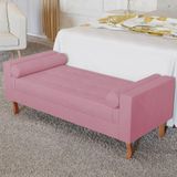 Recamier Baú Félix Solteiro 195cm Suede Rosa Bebê