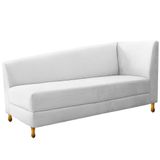 Recamier Valéria 140cm Lado Esquerdo Suede Branco Doce Sonho