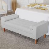 Recamier Baú Félix Solteiro 195cm Suede Branco