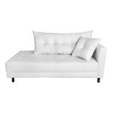 Recamier Charmy 1,40m Suede Branco - Malessa Decor