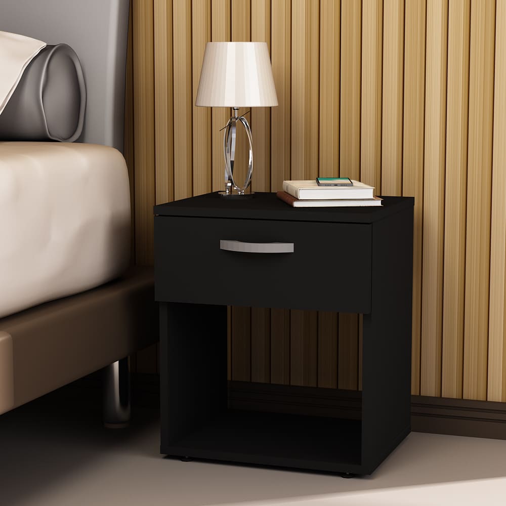 Mesa Para Cabeceira 390x320 1 Gaveta - Preto