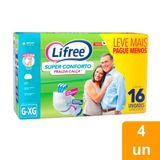 Roupa Íntima Lifree Super Conforto Tamanho G/gx - 4 Pacotes Com 16 Tiras