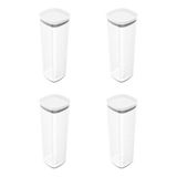 Kit 4 Potes Herméticos Porta Alimento Mantimentos C Tampa