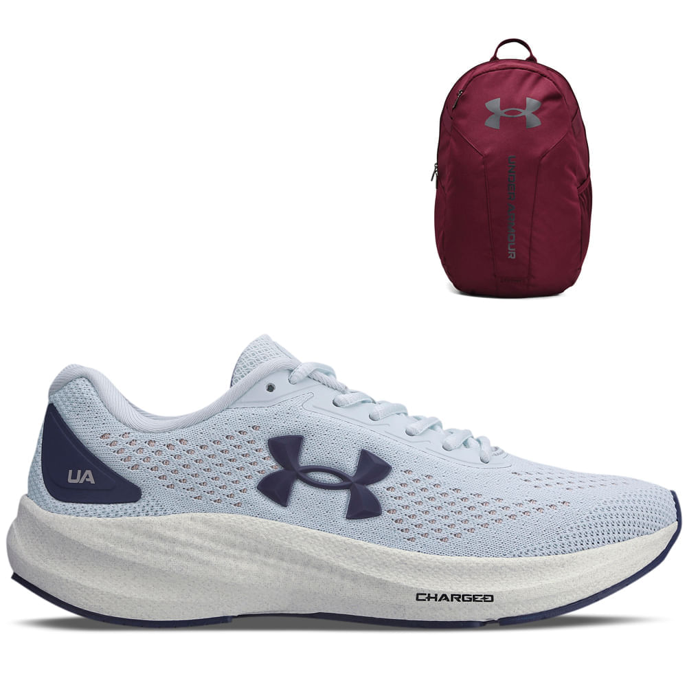 Kit Under Armour 1 Tênis De Corrida Feminino Charged Starlight E 1 Mochila Hustle Lite