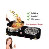 Super Fogão Cooktop Elétrico Portátil 2 Bocas 2000w - 110v