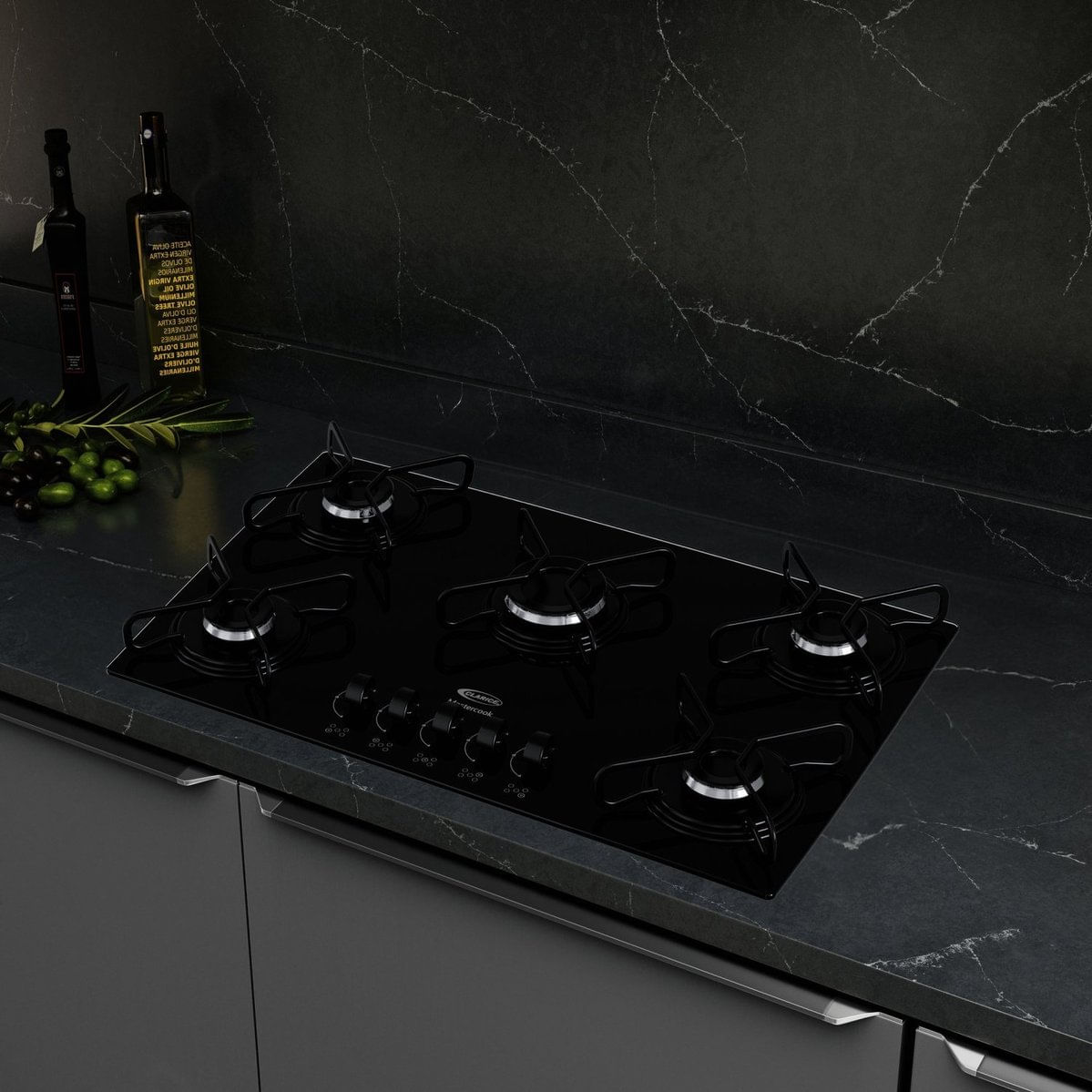 Cooktop 5 Bocas Acendimento Automático Be Preto