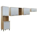 Cozinha Compacta Austria Com 1 Paneleiro 4 Portas Com Nicho E 3 Aereos Cinamomo/off White