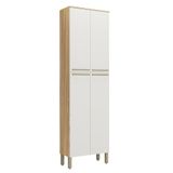 Paneleiro Duplo Para Cozinha Com 4 Portas 100% Mdf Napoli Prime Rio Doce Amendoa/offwhite