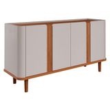 Buffet Para Sala De Jantar 4 Portas Mdf 3 Prateleiras Eva Cimol Off White/cinamomo