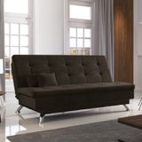 Sofá Cama 190cm 3 Lugares Firenze Móveis Digital Suede Marrom